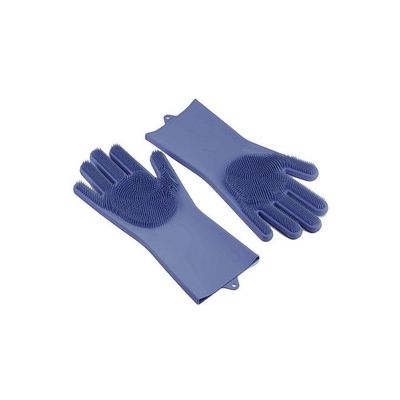 Magic Silicone Gloves With Wash Scrubber Purple 240g