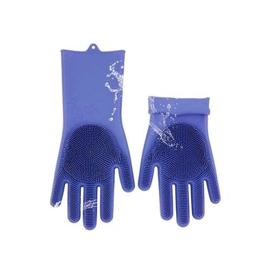 Magic Silicone Gloves With Wash Scrubber Purple 240g