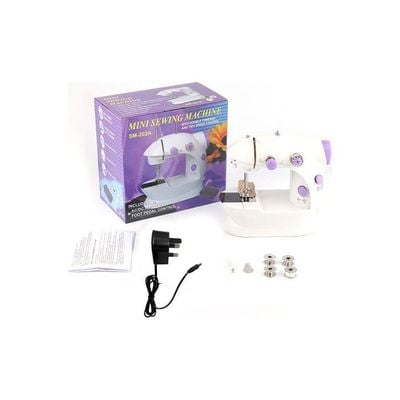 Portable Mini Sewing Machine White/Purple