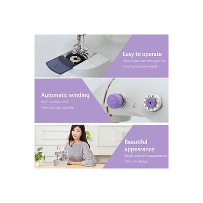 Portable Mini Sewing Machine White/Purple