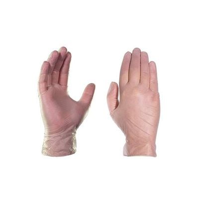 Set Of 100 Disposable Vinyl Gloves Transparent 9.5inch