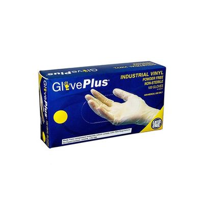 Set Of 100 Disposable Vinyl Gloves Transparent 9.5inch