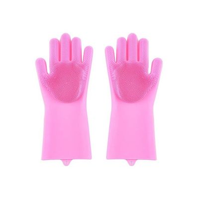 Anti-Skid Cleaning Gloves Pink 35x15.5centimeter