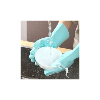 Dishwashing Cleaning Gloves Blue 25.00x4.00x16.00centimeter