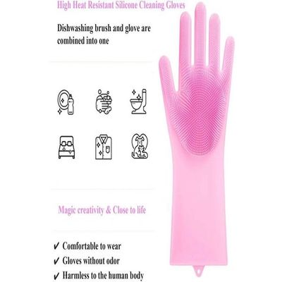 Magic Reusable Silicone Gloves Pink