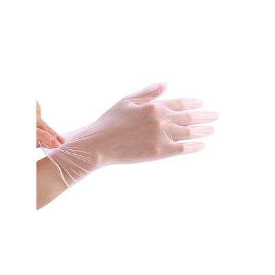 100-Piece Disposable Vinyl Gloves Transparent 13x7x24centimeter