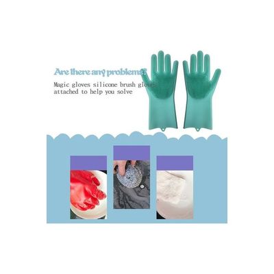 Pair Of 1 Magic Dish Washing Gloves Green 40x16x7cm