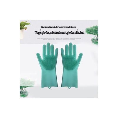 Pair Of 1 Magic Dish Washing Gloves Green 40x16x7cm