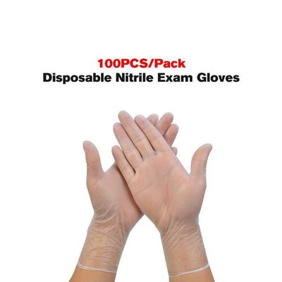 100-Piece Disposable Nitrile Exam Glove Transparent