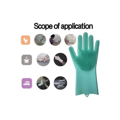 Magic Dish Washing Gloves Green 15x15x4cm