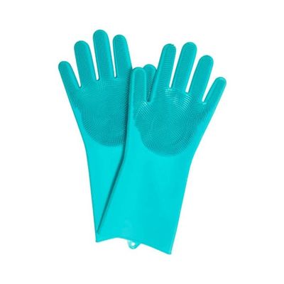 Pair Of Scrubber Gloves Blue 33.5x15.5cm