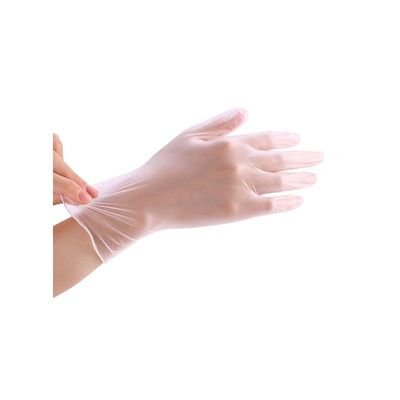 100-Piece Disposable Vinyl Gloves Transparent 13x7x24centimeter