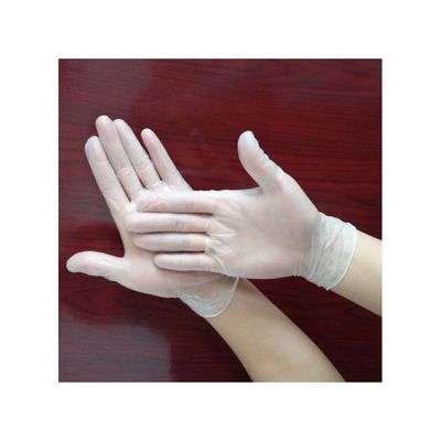 100-Piece Disposable Vinyl Gloves Transparent 13x7x24centimeter