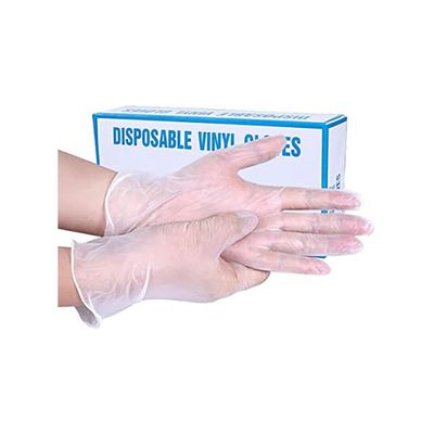 100-Piece Vinyl Disposable Gloves Clear