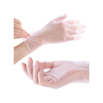 100-Piece Vinyl Disposable Gloves Clear