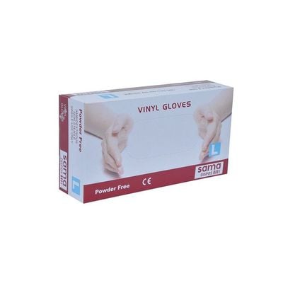 100-Piece Vinyl Hand Gloves Clear Large