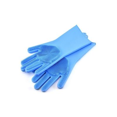 Dishwashing Gloves Scrubber Blue 35.5x16x2centimeter