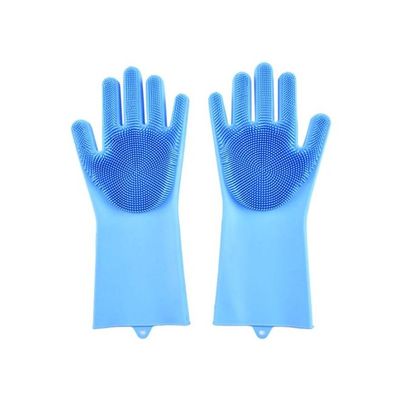 Dishwashing Gloves Scrubber Blue 35.5x16x2centimeter