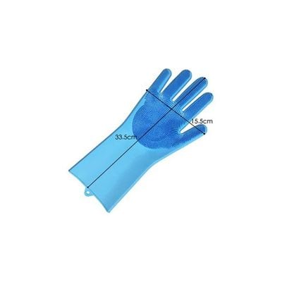 Pair Of Scrubber Gloves Blue 33.5x15.5cm