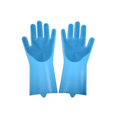 2-Piece Dishwashing Gloves Blue 32.5 x 11.5centimeter