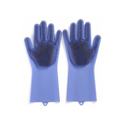 Silicone Dishwashing Gloves Navy Blue One Size