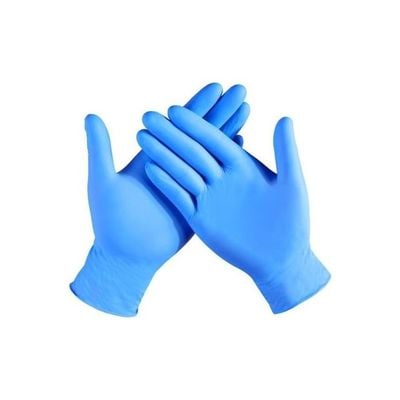 100-Piece Vinyl Disposable Gloves Blue Large