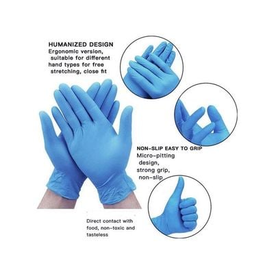 100-Piece Vinyl Disposable Gloves Blue Large