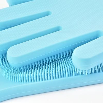 2-Piece Magic Silicone Scrubbing Gloves Set Turquoise One Size