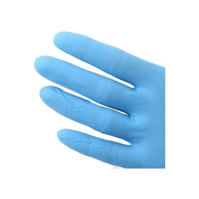 100-Piece Industrial Rubber Gloves Sky Blue L