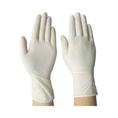 High Quality Disposable Latex Hand Gloves | Medium | 100 PCs In 1 Box White Medium