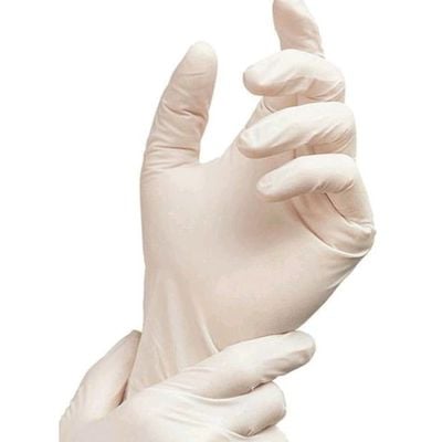 100-Piece Latex Examination Gloves Set White L