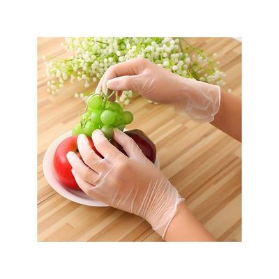 100-Piece Disposable Vinyl Hand Gloves Clear L