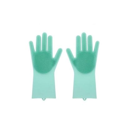 Pair Of Waterproof Cleaning Gloves Green