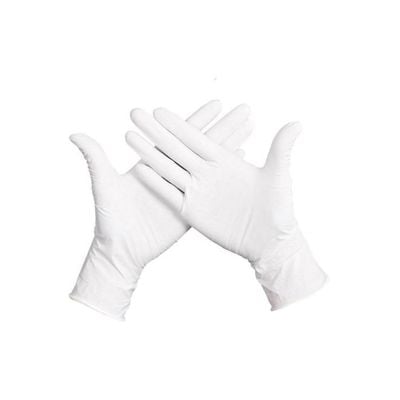 50-Piece Latex Disposable Gloves White L