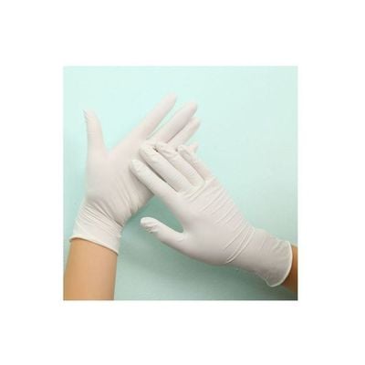 50-Piece Latex Disposable Gloves White L