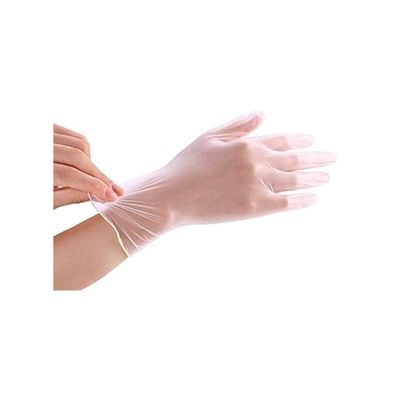 200-Piece Disposable Vinyl Hand Gloves Clear M