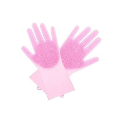 Reusable Waterproof Cleaning Gloves Pink