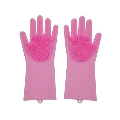 1-Pair Dish Cleaning Gloves Pink 34centimeter