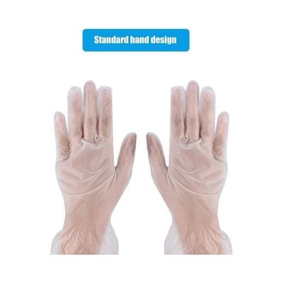 100-Piece Disposable Anti-Static Gloves Clear