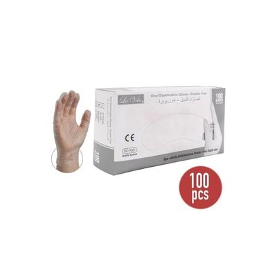 100 Piece Disposable Vinyl Gloves Medium Clear