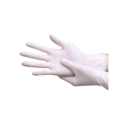 100-Piece Latex Powder Free Gloves White