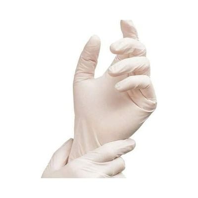 High Quality Disposable Latex Hand Gloves | Large | 100 PCs In 1 Box White Large