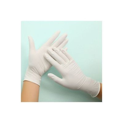 50-Piece Disposable Rubber Gloves White M