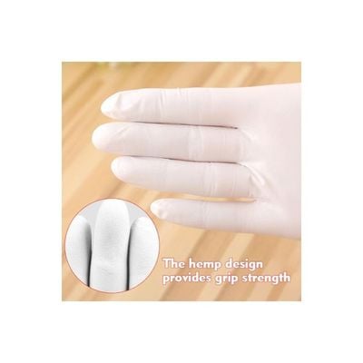 50-Piece Disposable Rubber Gloves White M