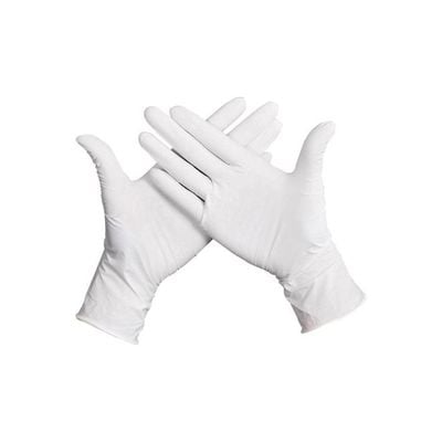 50-Piece Disposable Rubber Gloves White M