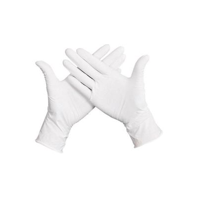 50-Piece Latex Disposable Gloves White S