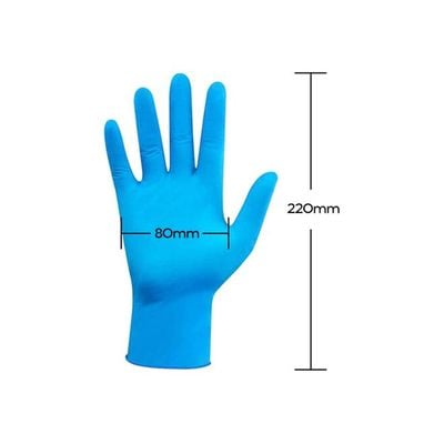 Portable Waterproof Anti-Slip Single Use Nitrile Glove Blue 22centimeter