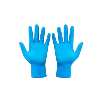 Portable Waterproof Anti-Slip Single Use Nitrile Glove Blue 22centimeter