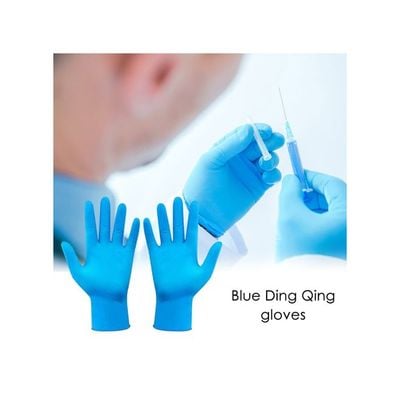 Portable Waterproof Anti-Slip Single Use Nitrile Glove Blue 22centimeter