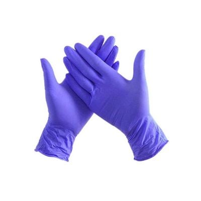 Pair Of 100 Industrial Nitrile Powder Free Disposable Gloves Purple M